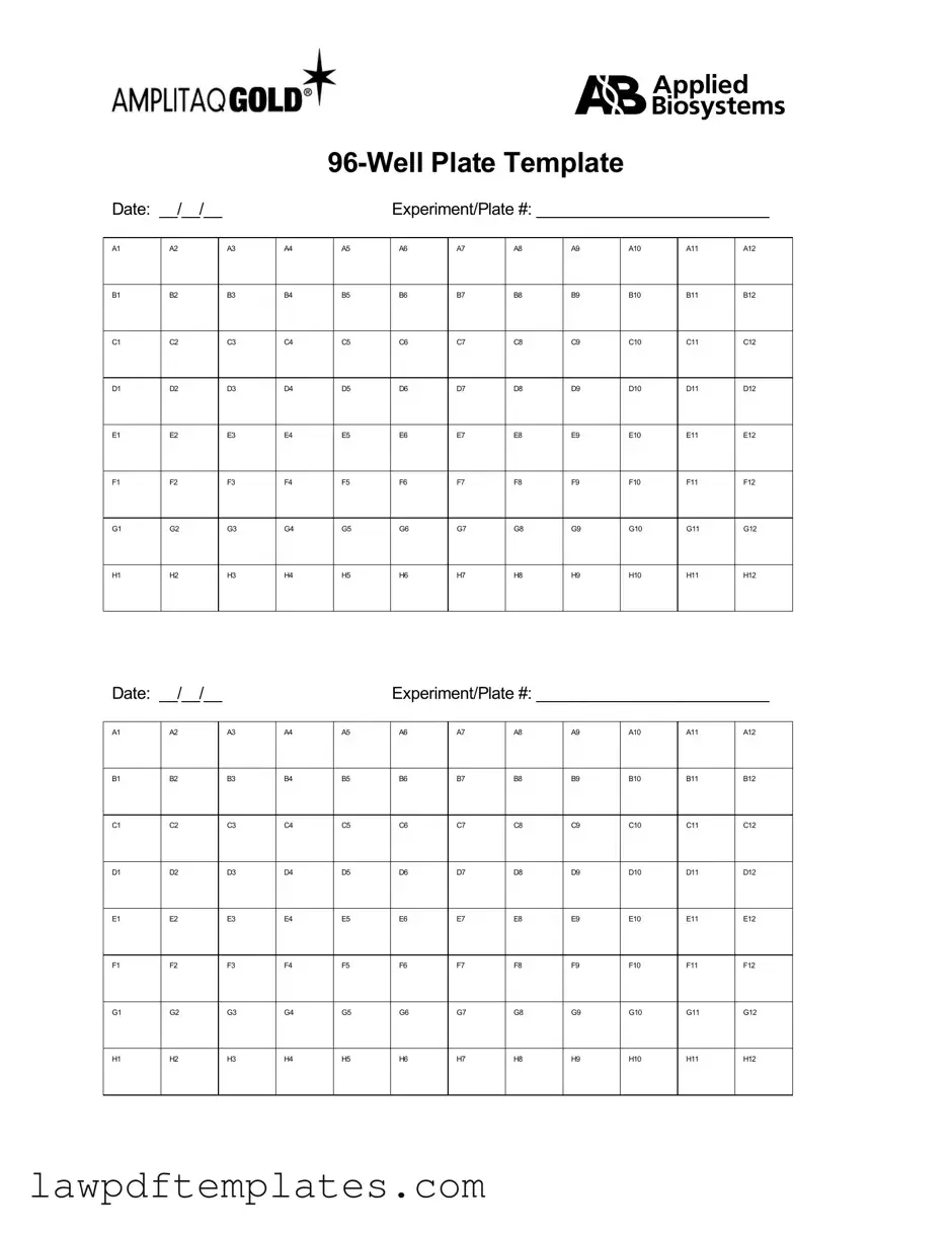 Fillable 96 Well Template