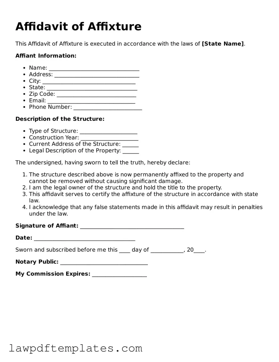 Attorney-Approved Affidavit of Affixture Document