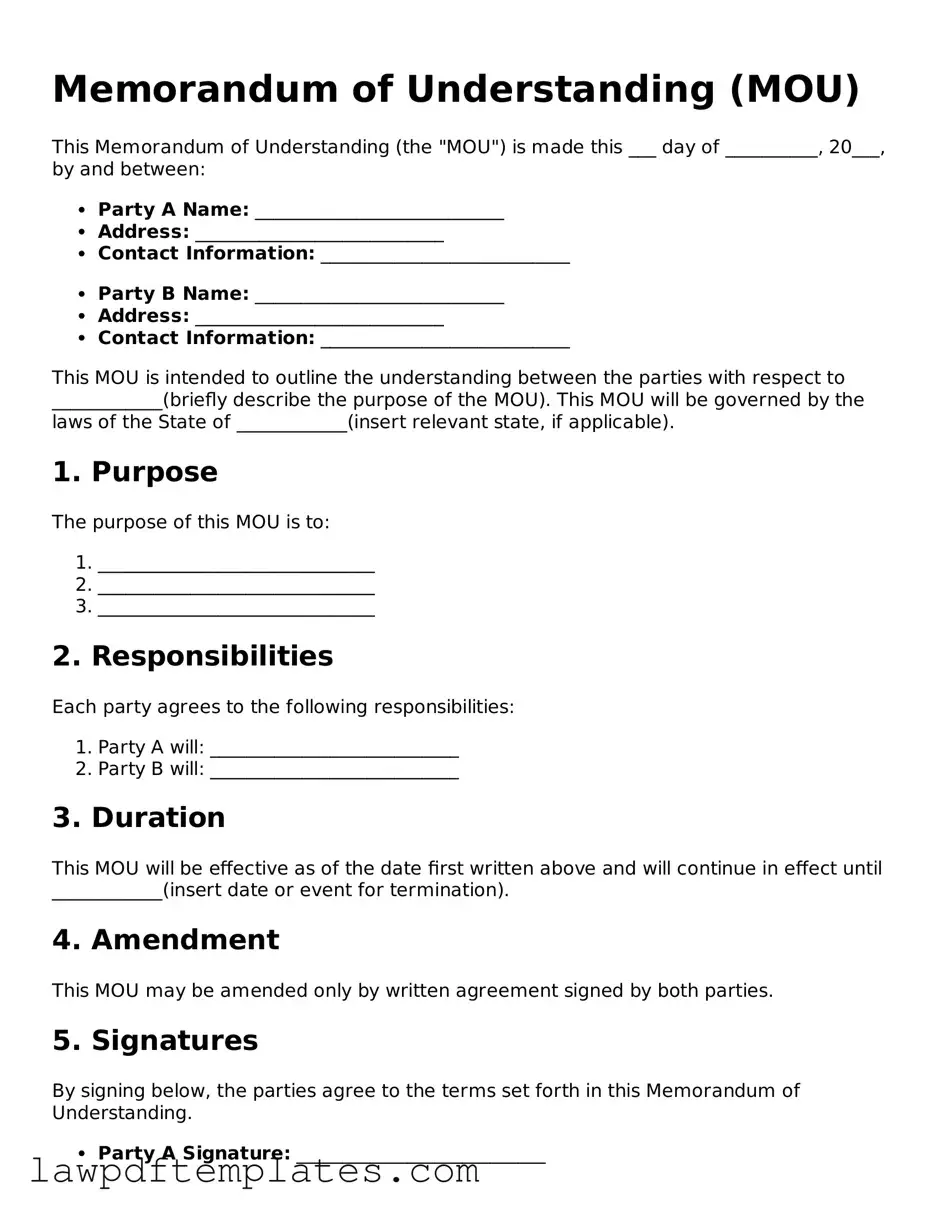 Attorney-Approved Memorandum of Understanding Document