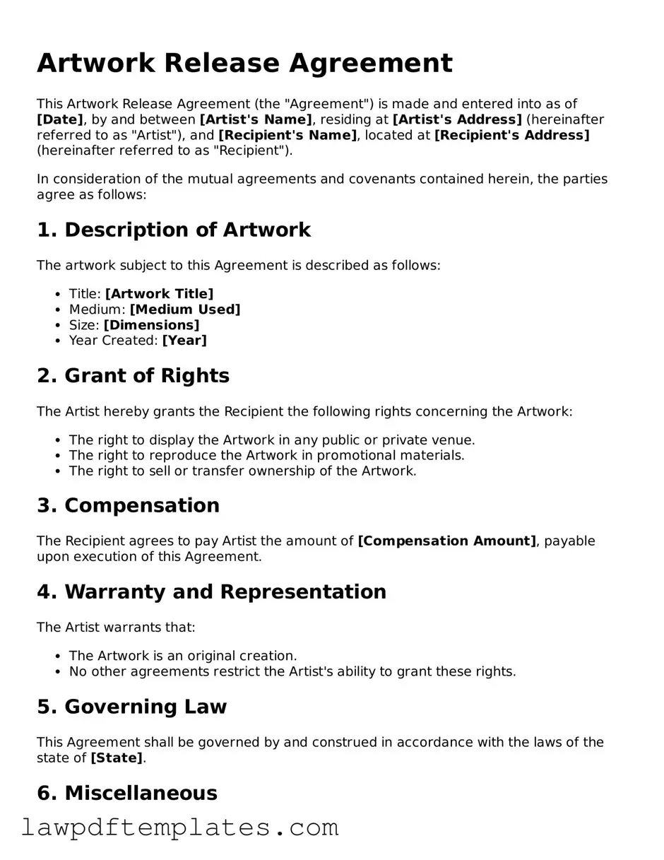 Attorney-Approved Artwork Release Document
