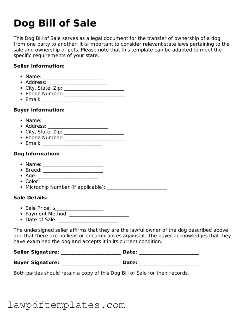 Attorney-Approved Dog Bill of Sale Document