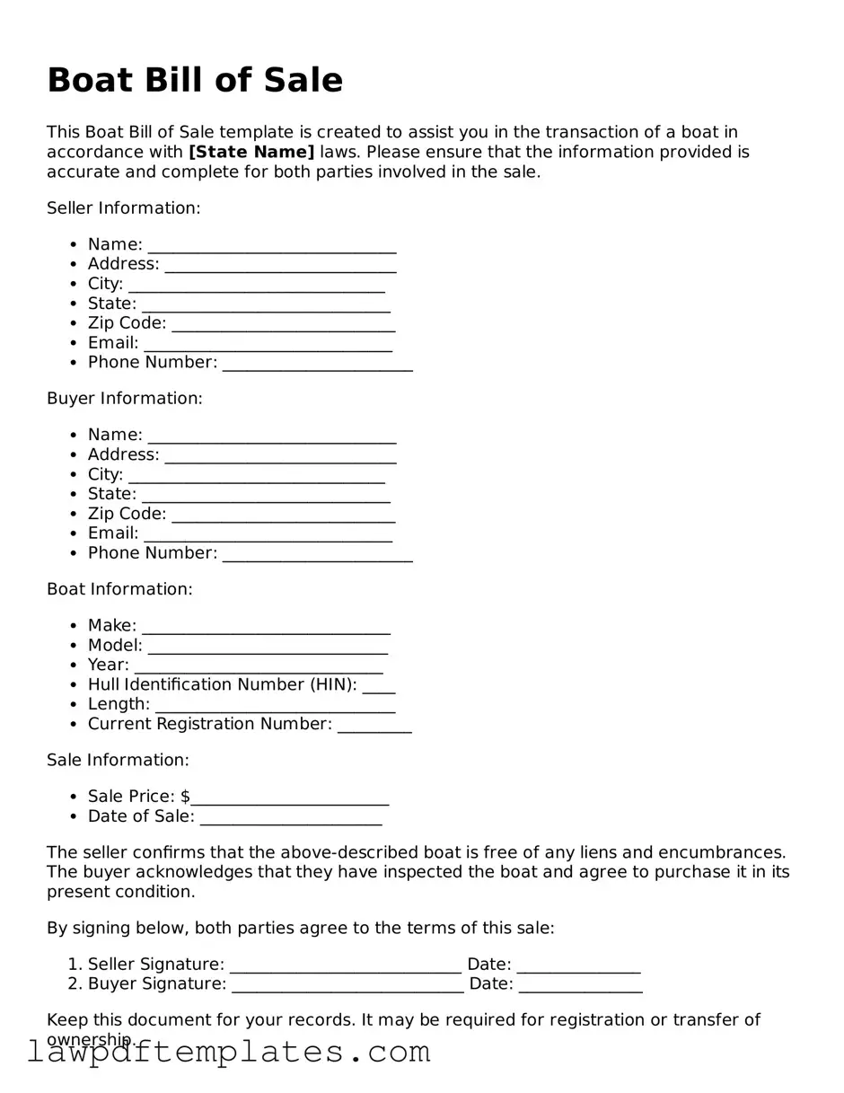 Attorney-Approved Boat Bill of Sale Document
