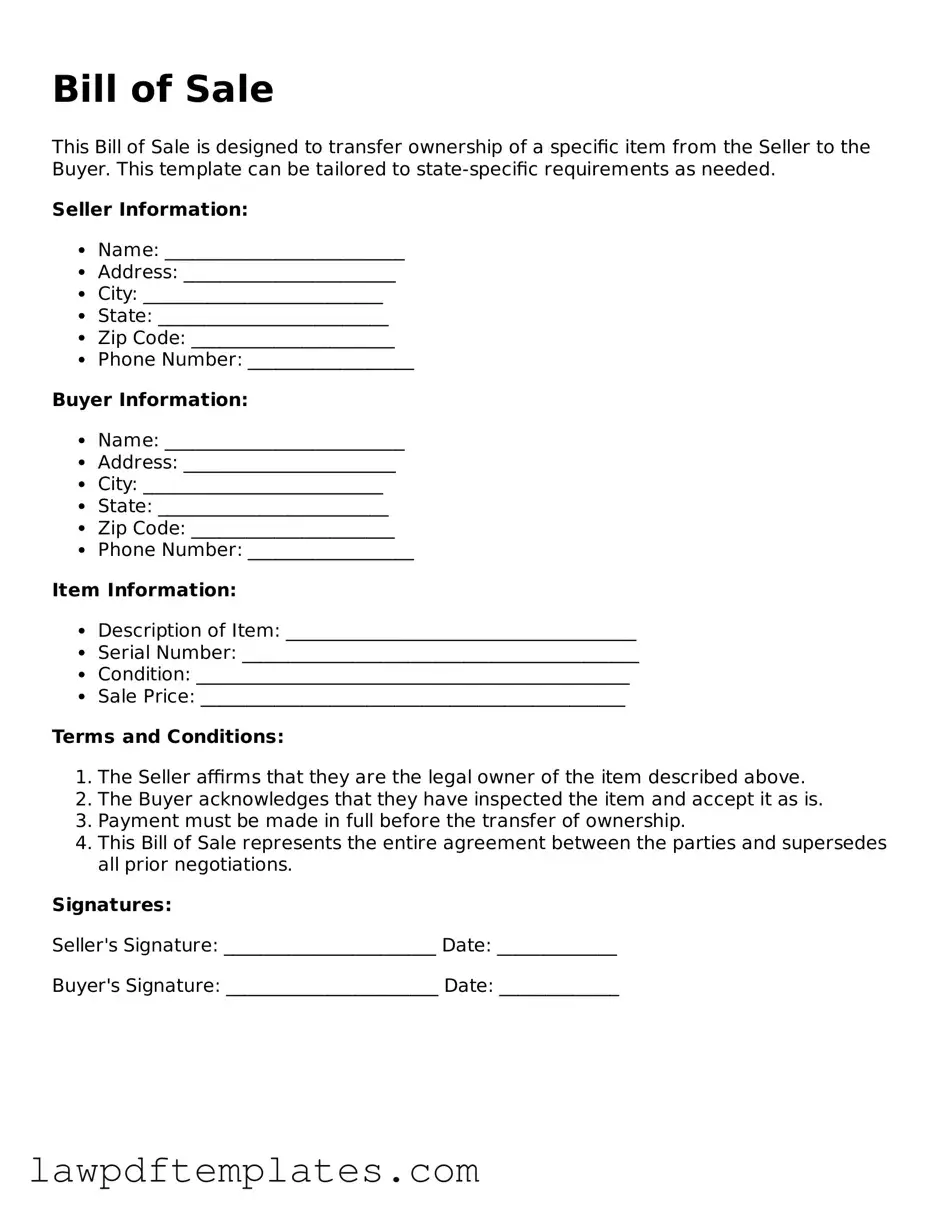 Attorney-Approved Bill of Sale Document