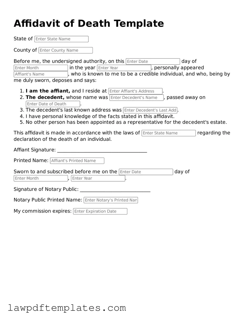 Attorney-Approved Affidavit of Death Document