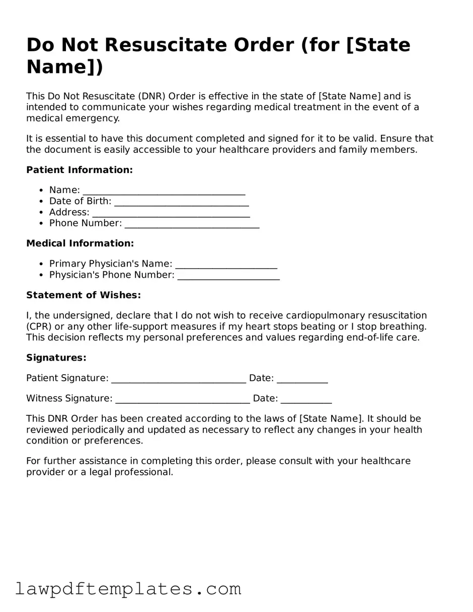 Attorney-Approved Do Not Resuscitate Order Document