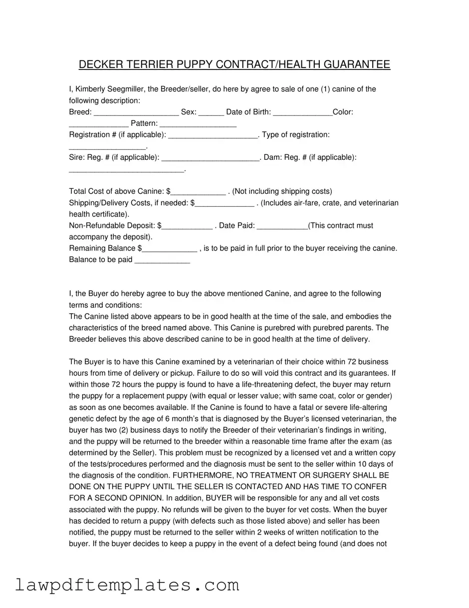 Fillable Health Guarantee Template