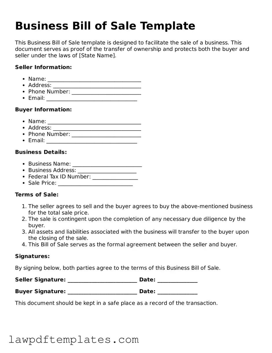 Attorney-Approved Business Bill of Sale Document
