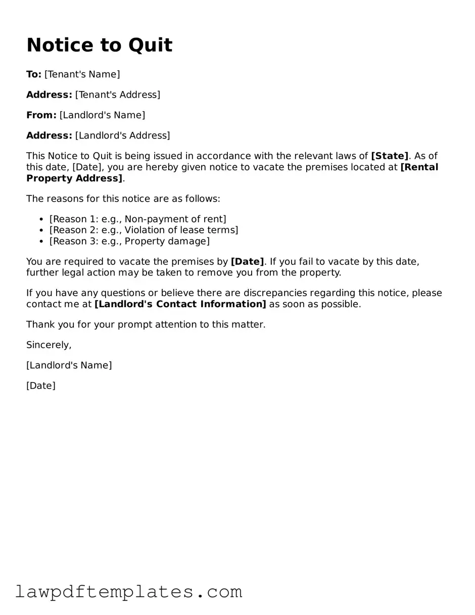 Attorney-Approved Notice to Quit Document