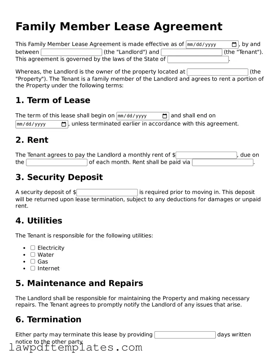 Attorney-Approved Family Member Lease Agreement Document