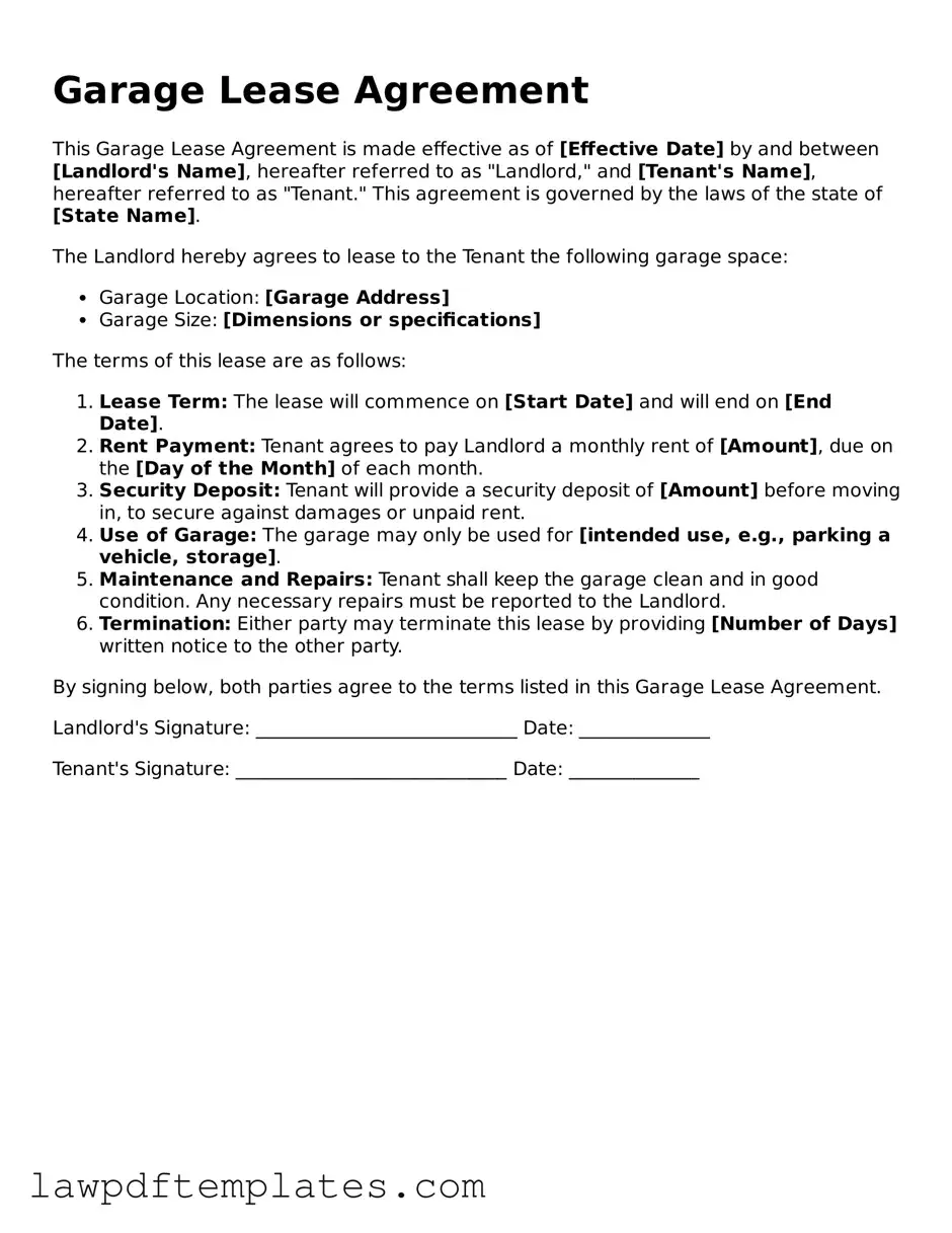 Attorney-Approved Garage Lease Agreement Document