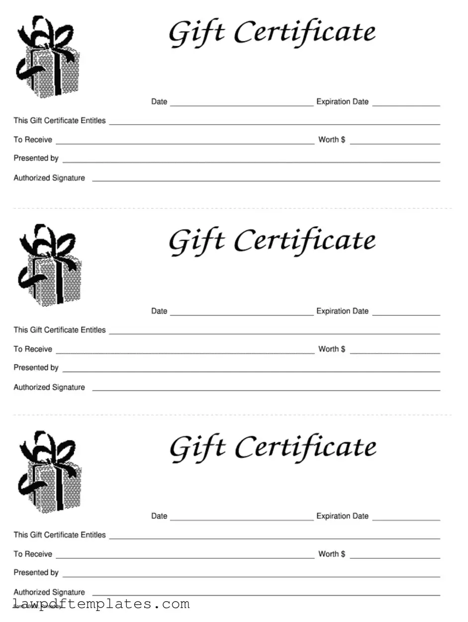 Fillable Gift Certificate Template