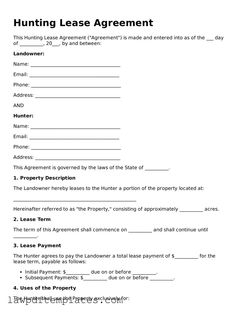 Attorney-Approved Hunting Lease Agreement Document
