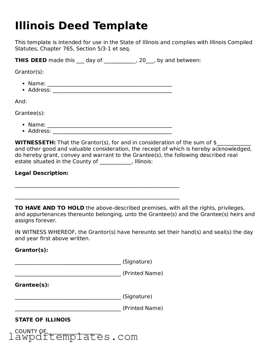 Free Deed Template for the State of Illinois