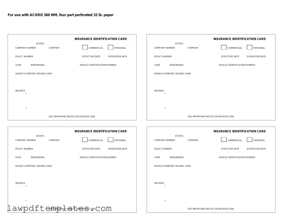 Fillable Acord 50 WM Template
