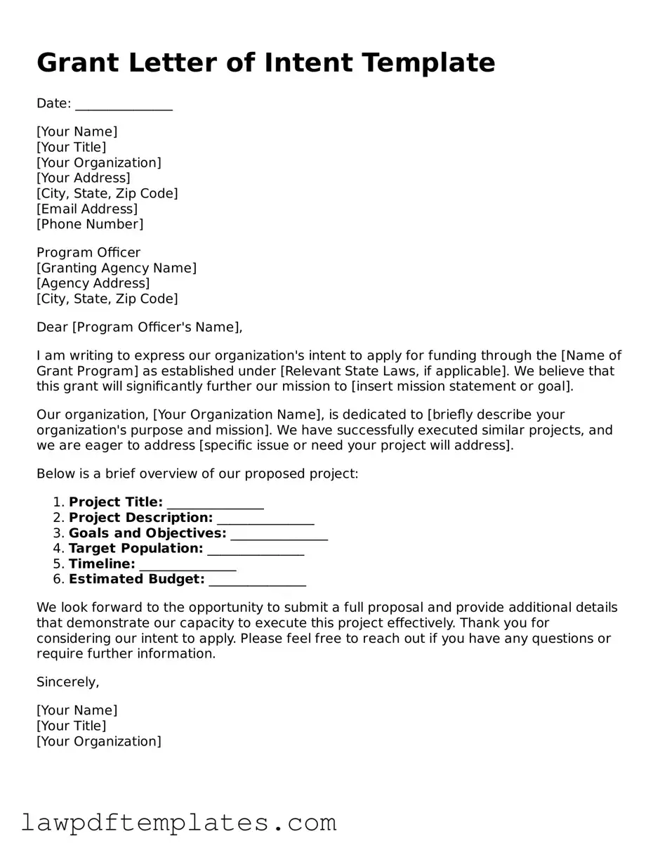 Attorney-Approved Grant Letter of Intent Document