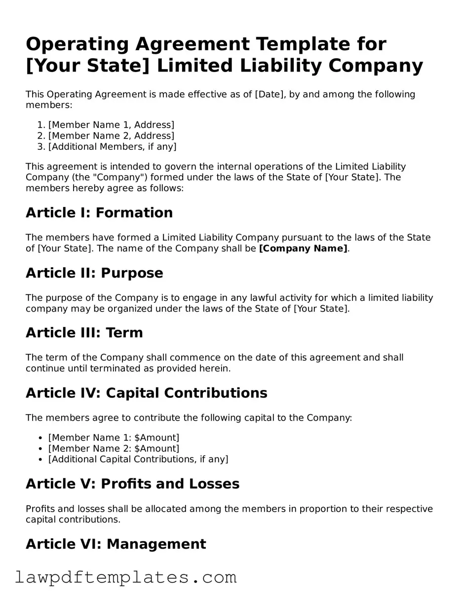 Attorney-Approved Operating Agreement Document