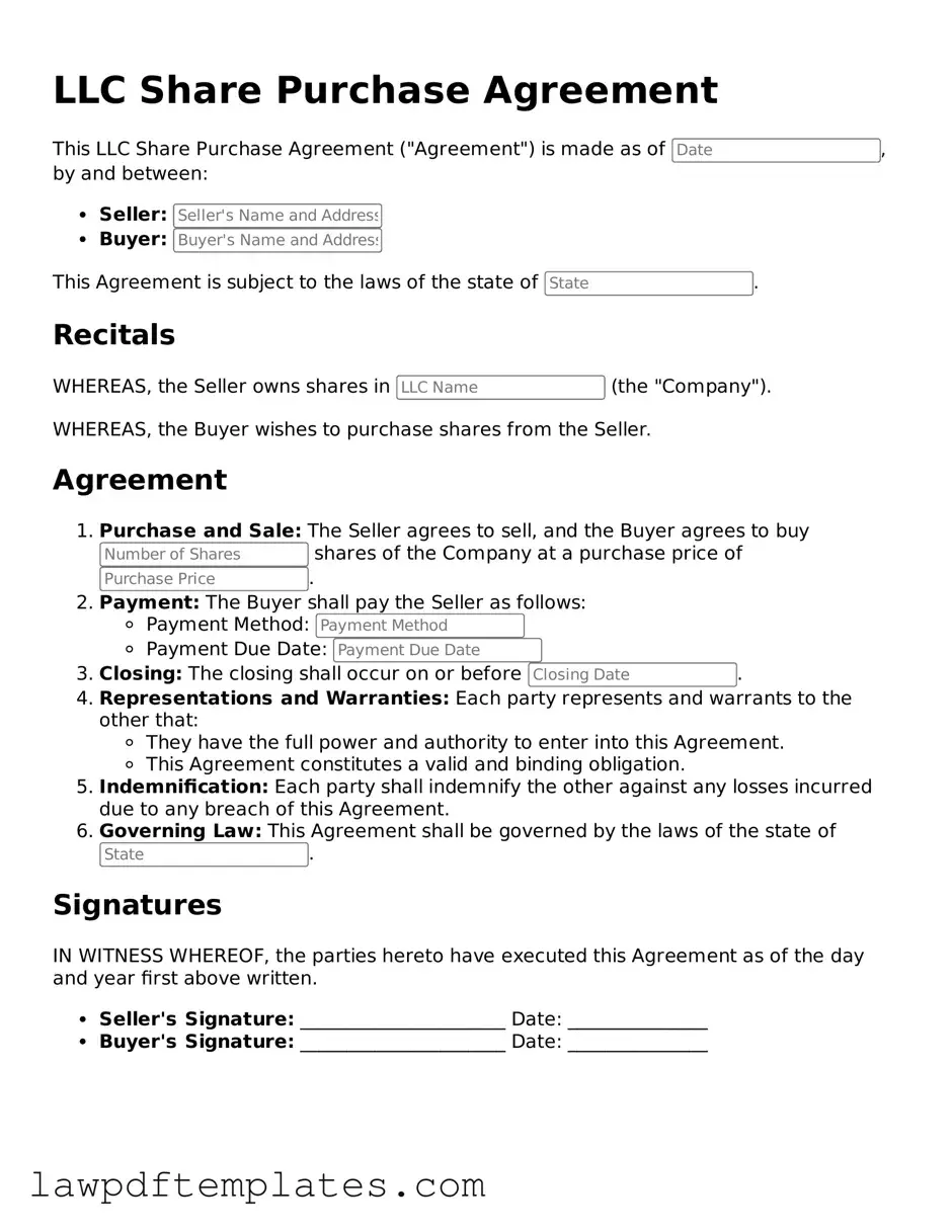 Attorney-Approved LLC Share Purchase Agreement Document