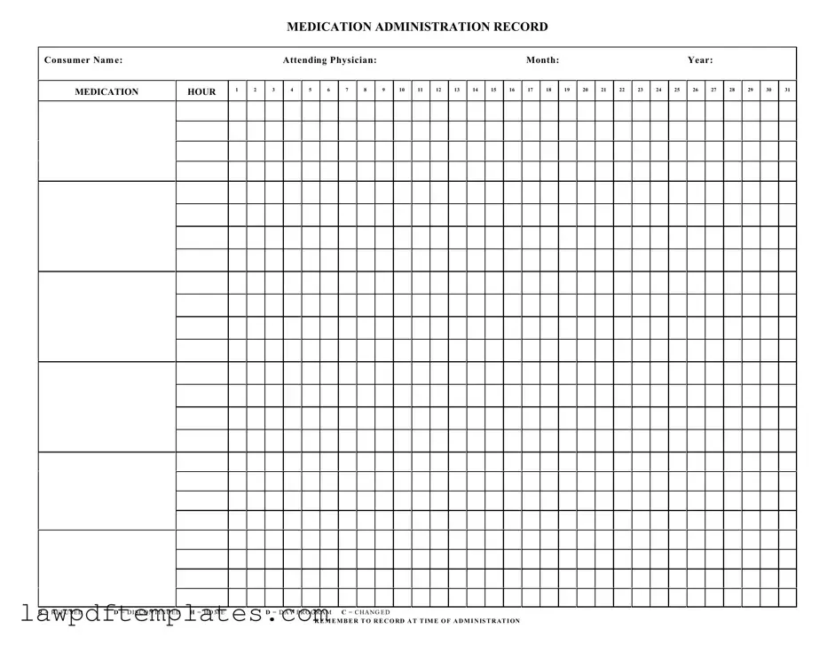 Fillable Medication Administration Record Sheet Template