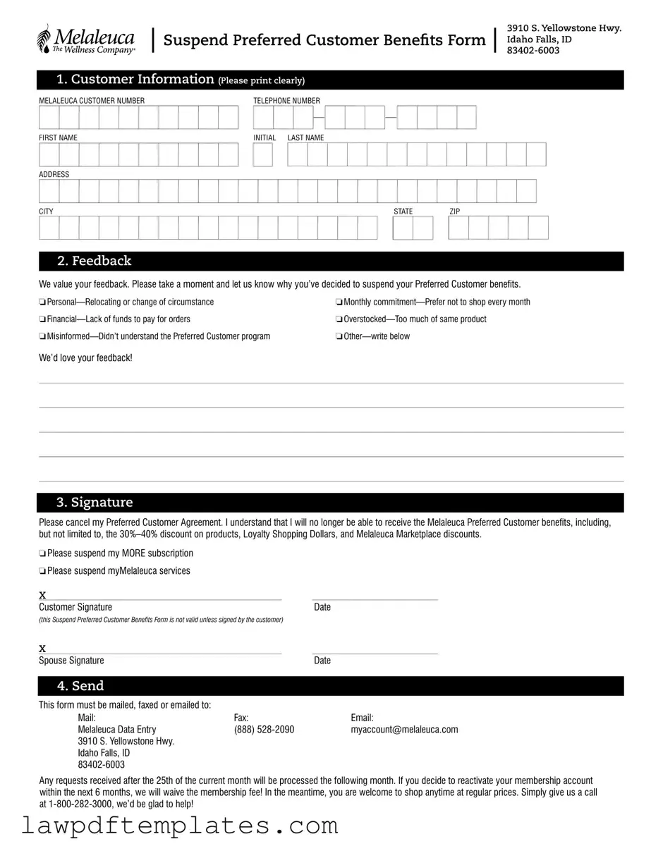 Fillable Melaleuca Cancellation Template