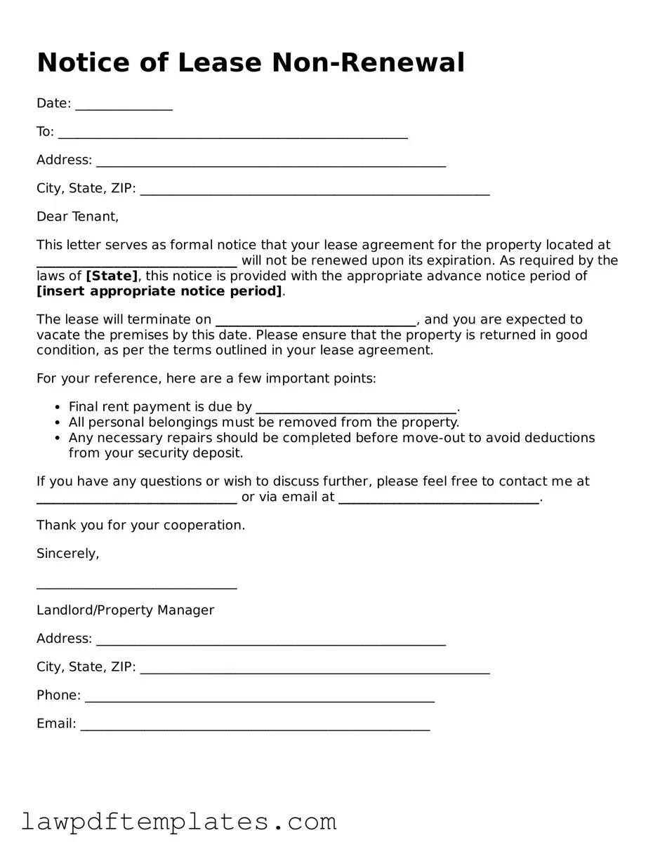 Attorney-Approved Notice of Lease Non-Renewal Document