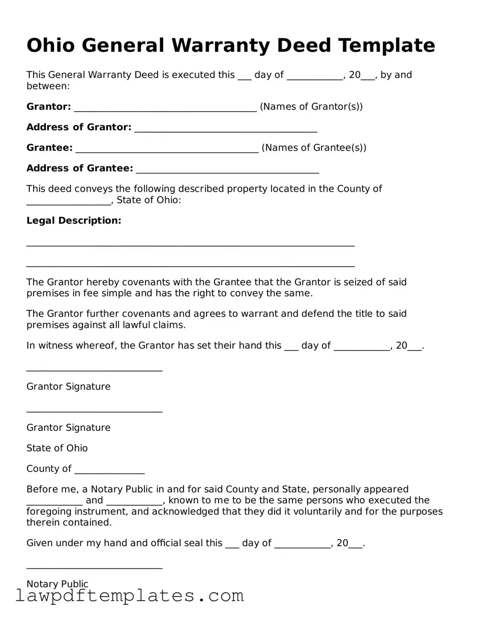 Free Deed Template for the State of Ohio