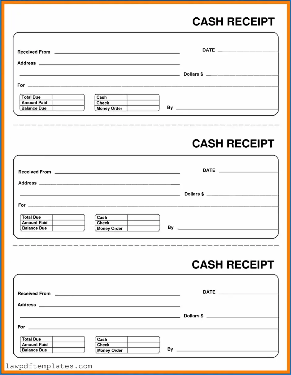 Fillable Cash Receipt Template