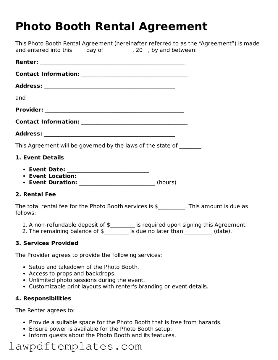 Attorney-Approved Photo Booth Rental Agreement Document