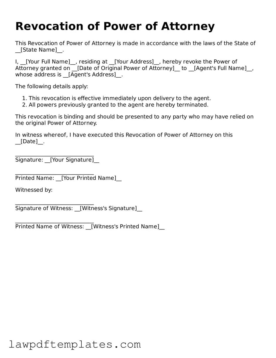 Attorney-Approved Revocation of Power of Attorney Document