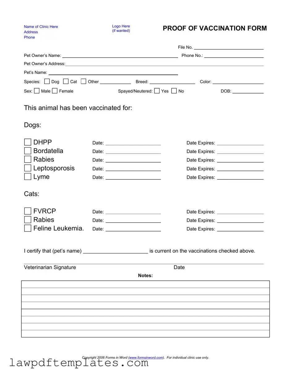 Fillable Proof Of Vaccination Dog Template