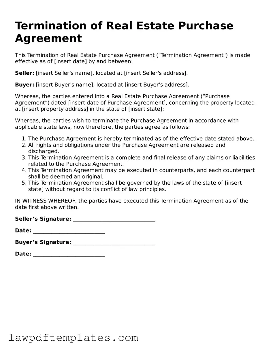 Attorney-Approved Termination of Real Estate Purchase Agreement Document