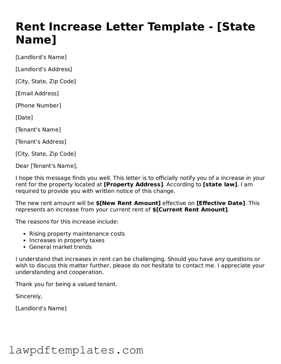 Attorney-Approved Rent Increase Letter Document