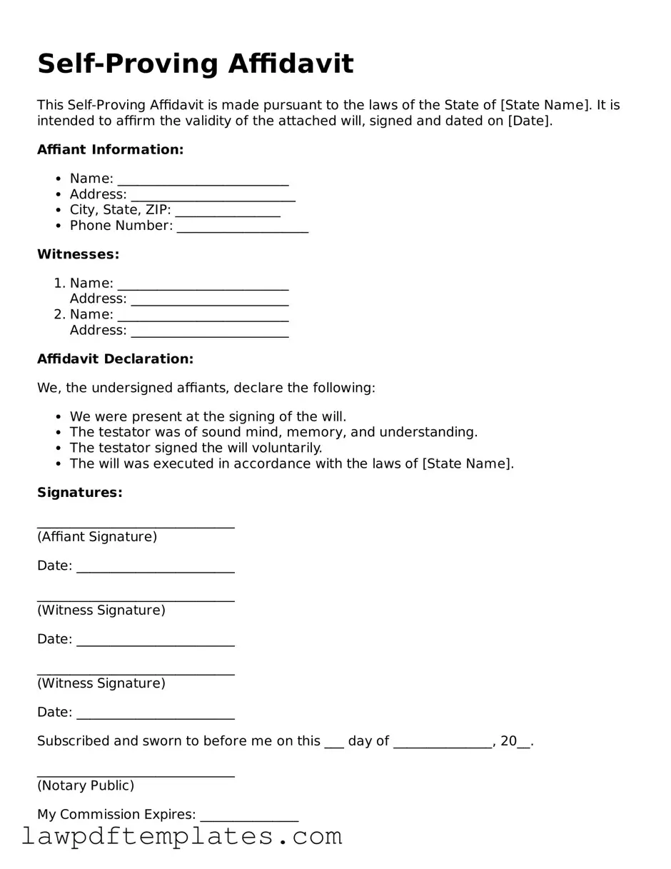 Attorney-Approved Self-Proving Affidavit Document
