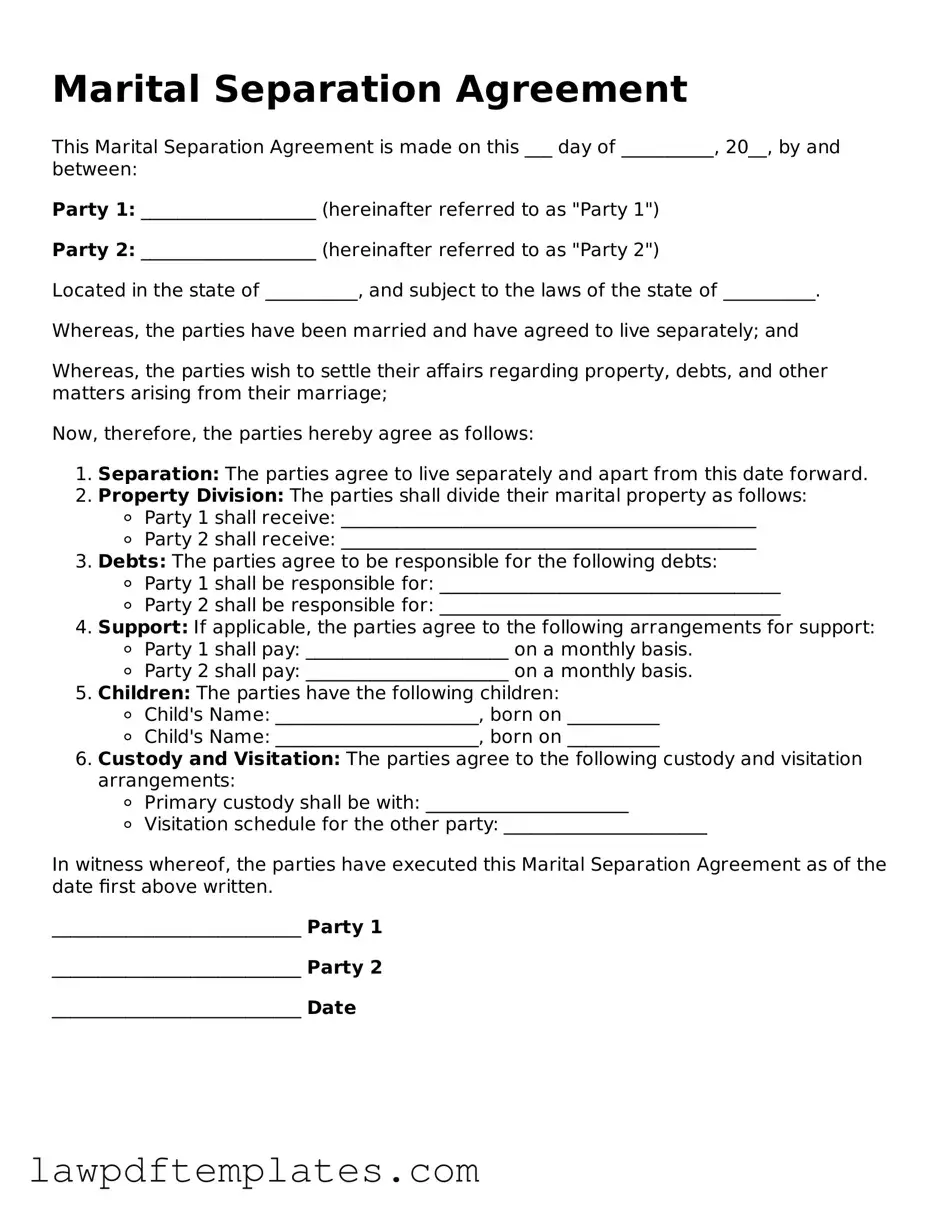 Attorney-Approved Marital Separation Agreement Document