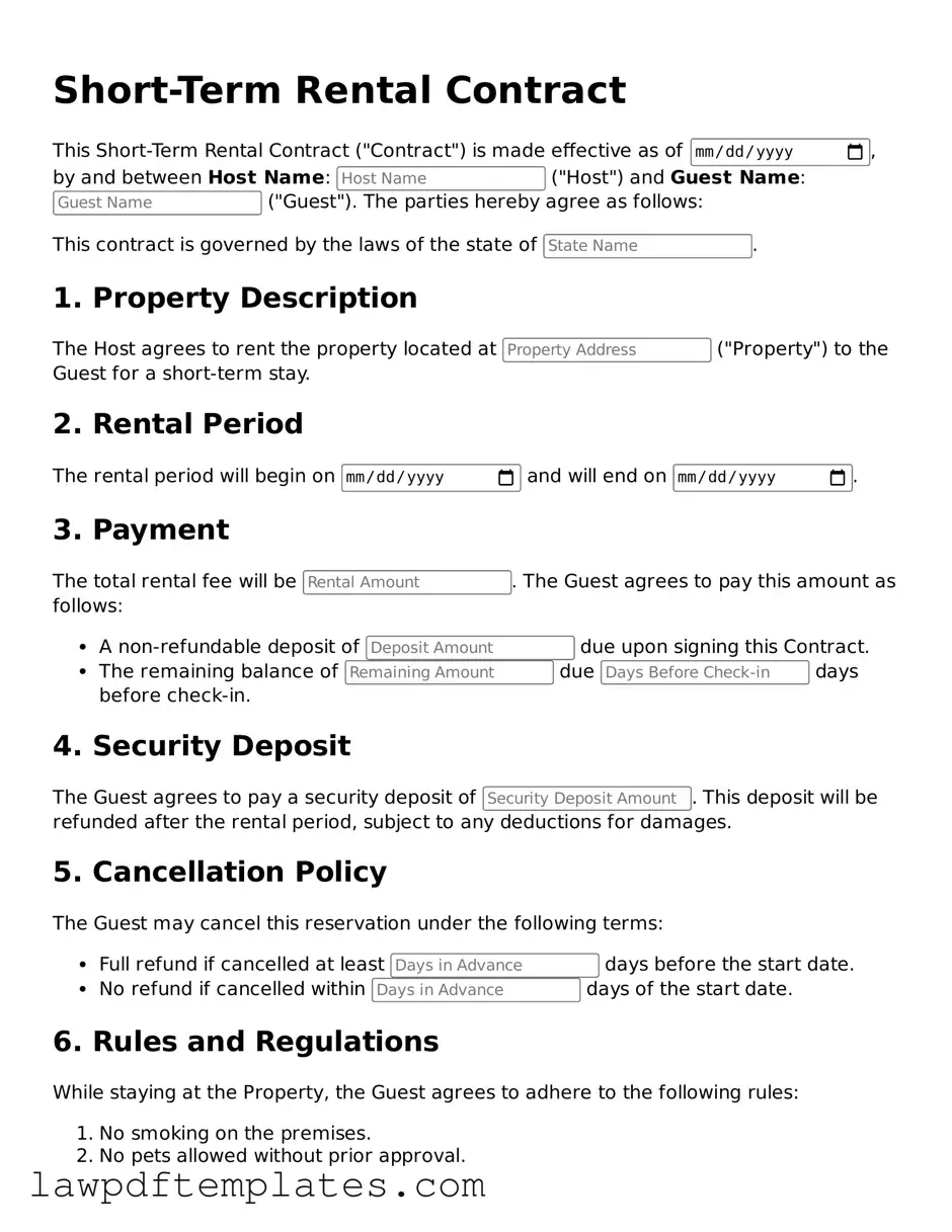 Attorney-Approved Short-Term Rental Contract Document
