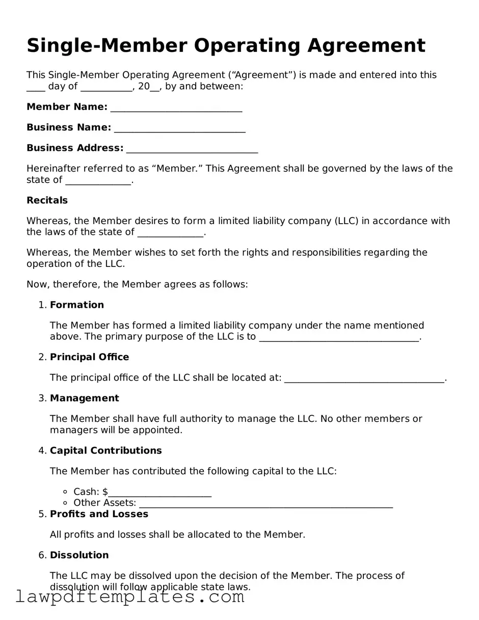 Attorney-Approved Single-Member Operating Agreement Document