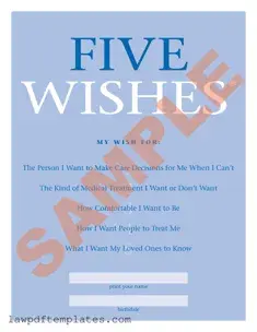 Fillable 5 Wishes Document Template