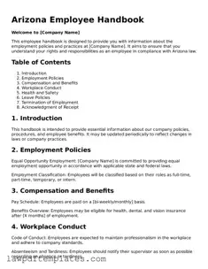 Free Employee Handbook Template for the State of Arizona