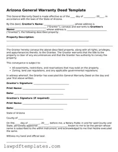 Free Deed Template for the State of Arizona