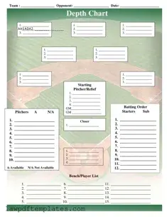 Fillable Baseball Field Lineup Template