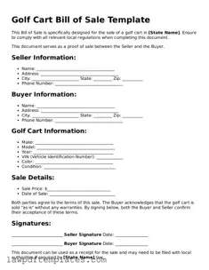 Attorney-Approved Golf Cart Bill of Sale Document