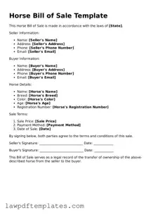 Attorney-Approved Horse Bill of Sale Document