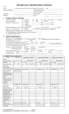 Fillable Broker Price Opinion Template