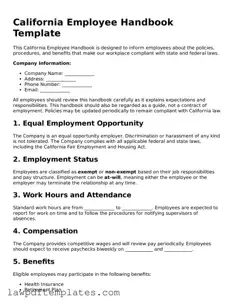 Free Employee Handbook Template for the State of California