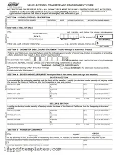 Fillable California Fotm Reg 262 Template