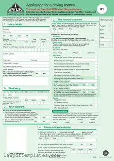 Fillable D1 Dvla Template