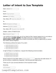 Attorney-Approved Letter of Intent to Sue Document