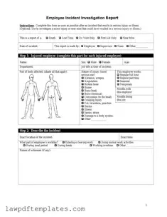 Fillable Employee Accident Report Template