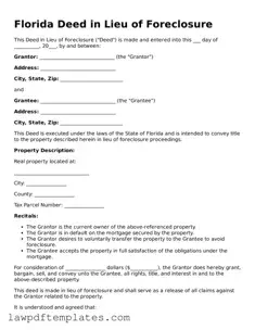 Free Deed in Lieu of Foreclosure Template for the State of Florida