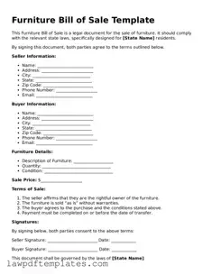 Attorney-Approved Furniture Bill of Sale Document
