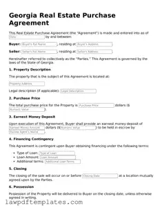 Free Real Estate Purchase Agreement Template for the State of Georgia